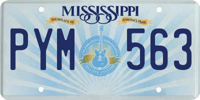 MS license plate PYM563