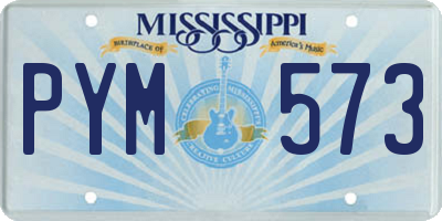 MS license plate PYM573