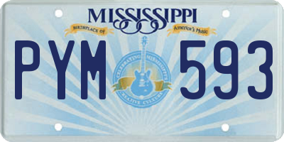 MS license plate PYM593