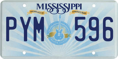 MS license plate PYM596