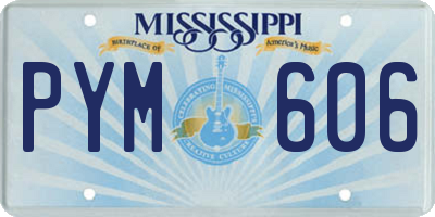 MS license plate PYM606