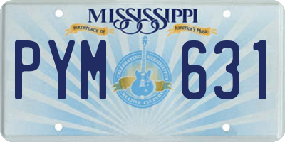 MS license plate PYM631