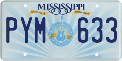 MS license plate PYM633