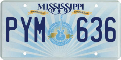 MS license plate PYM636