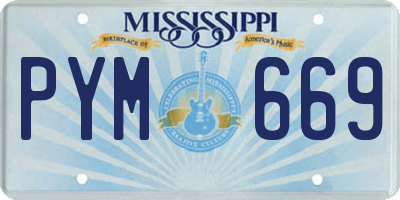 MS license plate PYM669