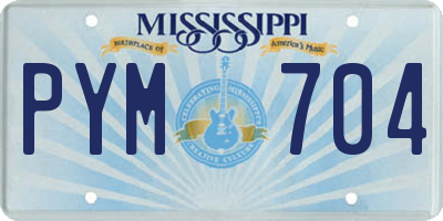 MS license plate PYM704