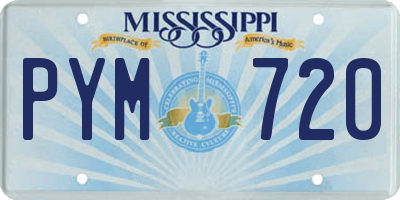 MS license plate PYM720