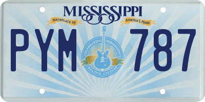 MS license plate PYM787