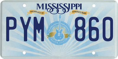 MS license plate PYM860