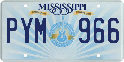 MS license plate PYM966
