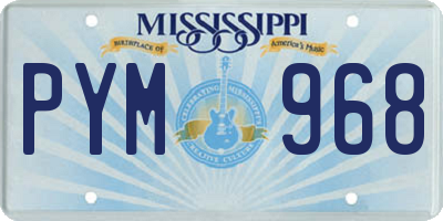 MS license plate PYM968