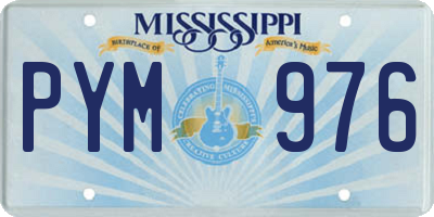 MS license plate PYM976