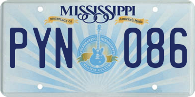 MS license plate PYN086