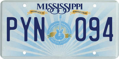 MS license plate PYN094