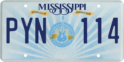 MS license plate PYN114