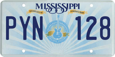 MS license plate PYN128