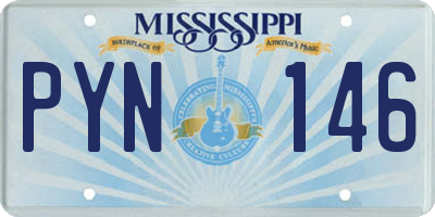 MS license plate PYN146