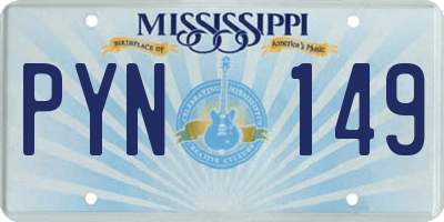 MS license plate PYN149