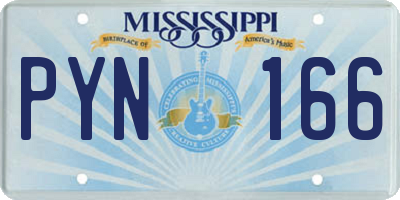 MS license plate PYN166