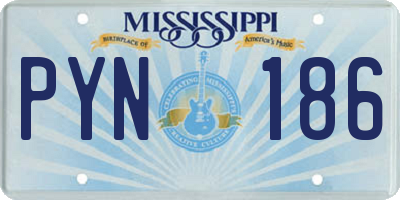 MS license plate PYN186