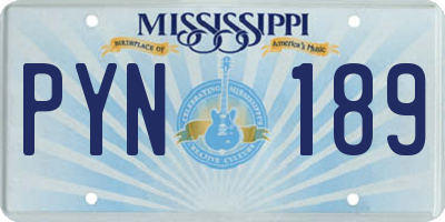 MS license plate PYN189