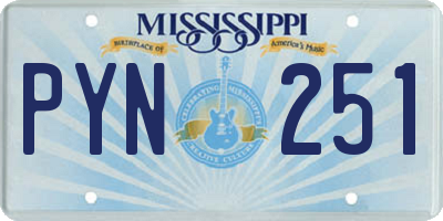 MS license plate PYN251