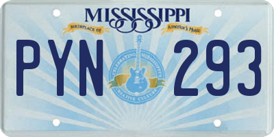 MS license plate PYN293