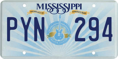 MS license plate PYN294