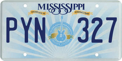 MS license plate PYN327