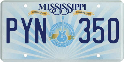 MS license plate PYN350