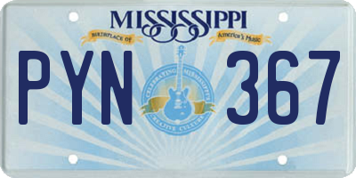 MS license plate PYN367
