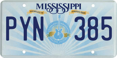 MS license plate PYN385