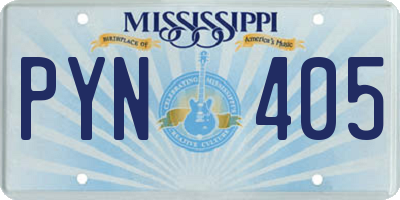 MS license plate PYN405