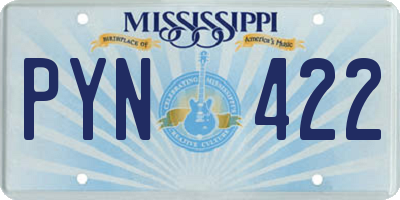 MS license plate PYN422