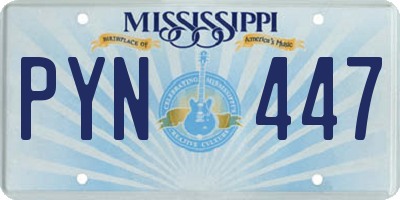 MS license plate PYN447