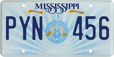 MS license plate PYN456