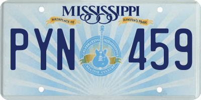 MS license plate PYN459