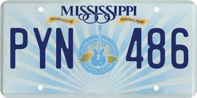 MS license plate PYN486