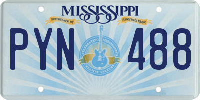 MS license plate PYN488