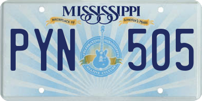 MS license plate PYN505