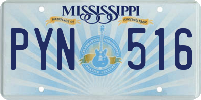 MS license plate PYN516