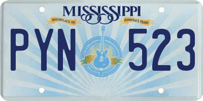 MS license plate PYN523