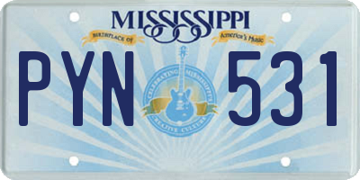 MS license plate PYN531