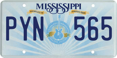 MS license plate PYN565