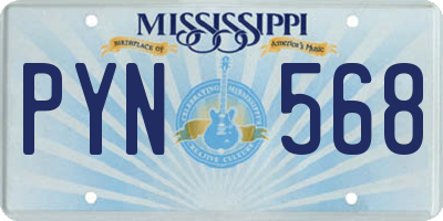 MS license plate PYN568