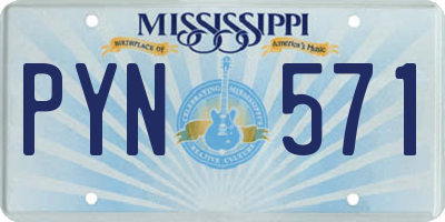 MS license plate PYN571