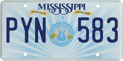 MS license plate PYN583