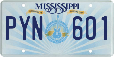 MS license plate PYN601