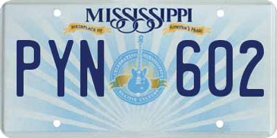 MS license plate PYN602