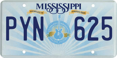 MS license plate PYN625